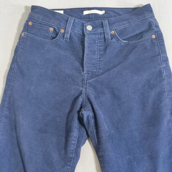 Levi's corduroy pants women's sz W28/L26 purplish blue wedgie straight white tab - Picture 2 of 16